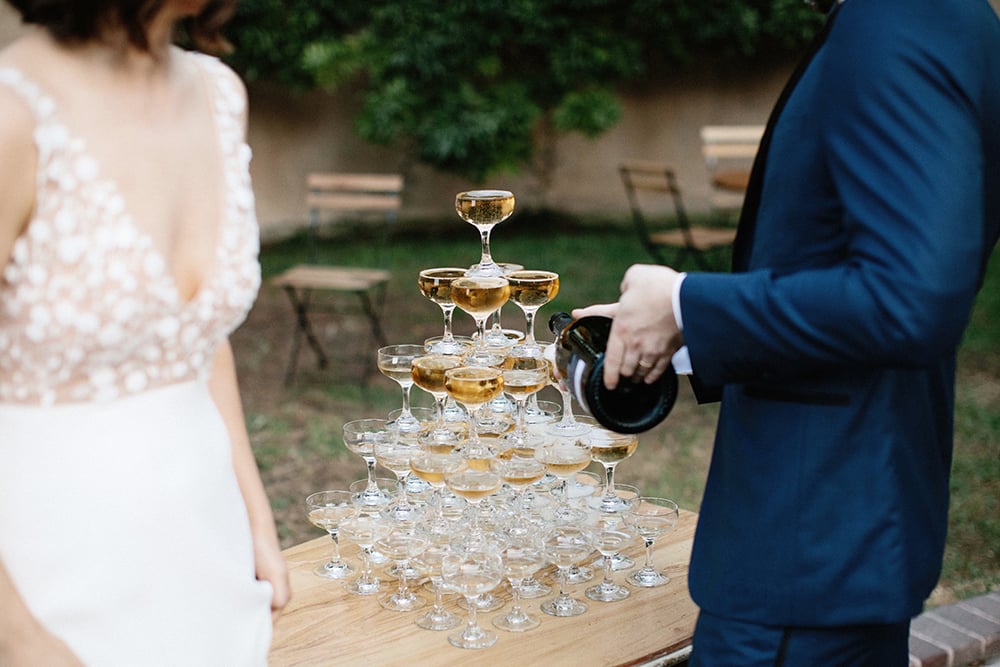 wedding champagne tower