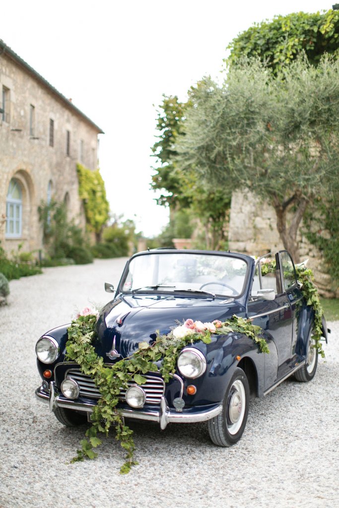 vintage car at wedding