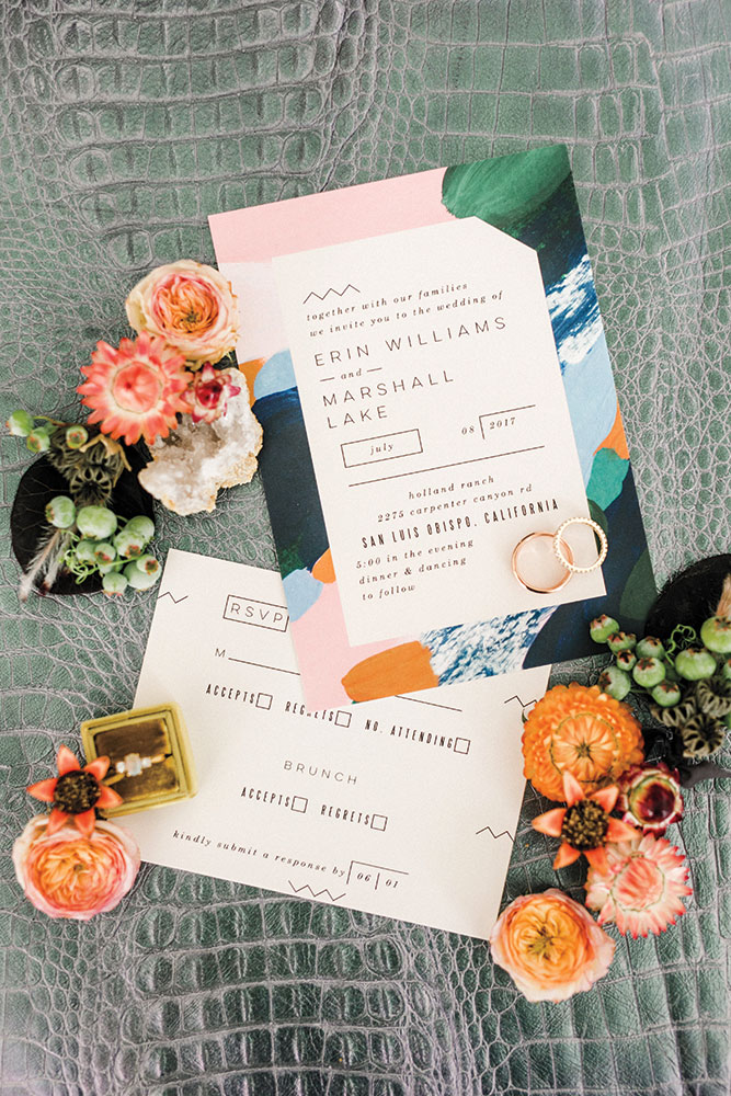 Colorful wedding invitations