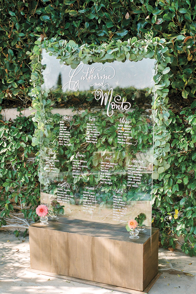 Acrylic wedding seating chart