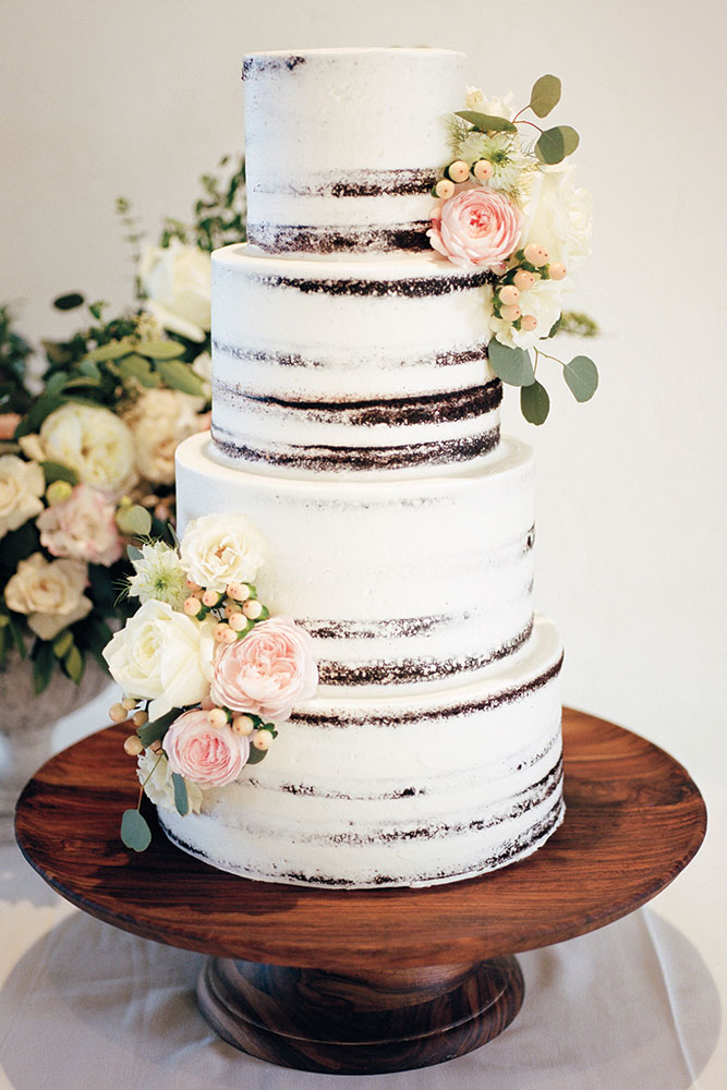 Nearly naked wedding cake