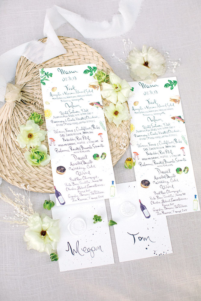 summer watercolor menu card