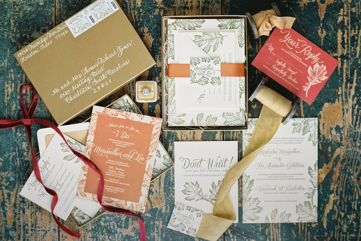 fall wedding stationery