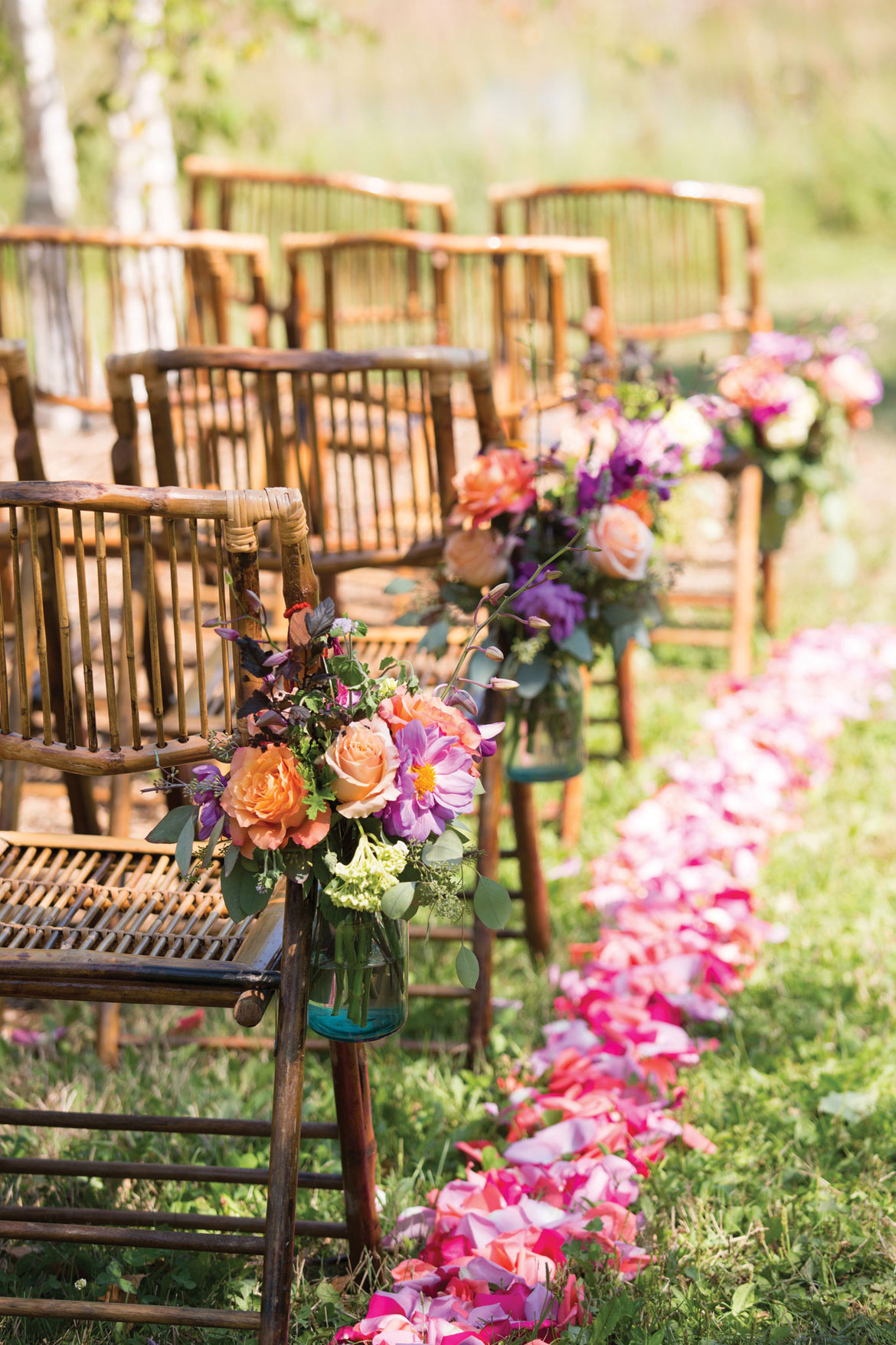 summer wedding ceremony aisle