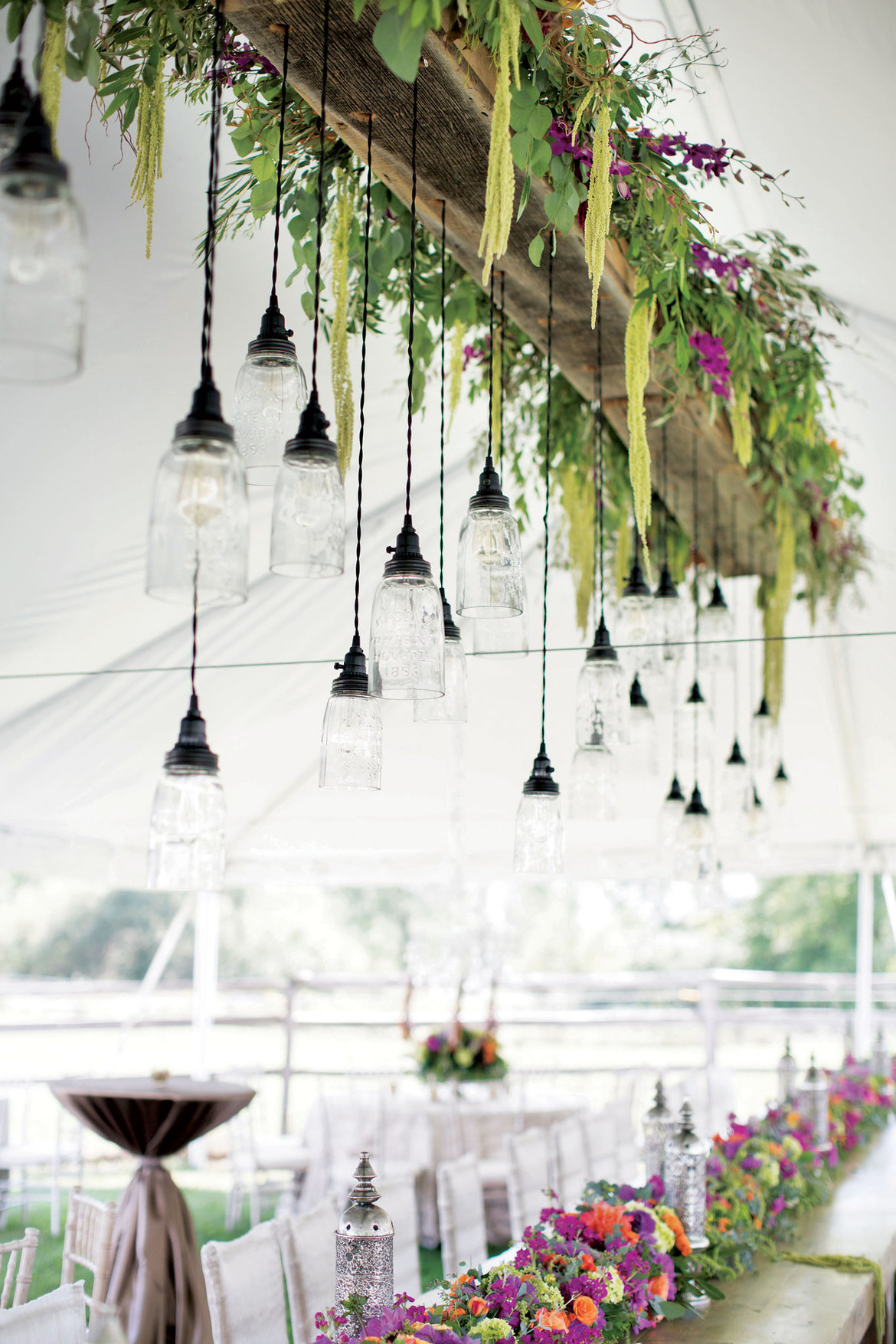 summer wedding hanging lanterns