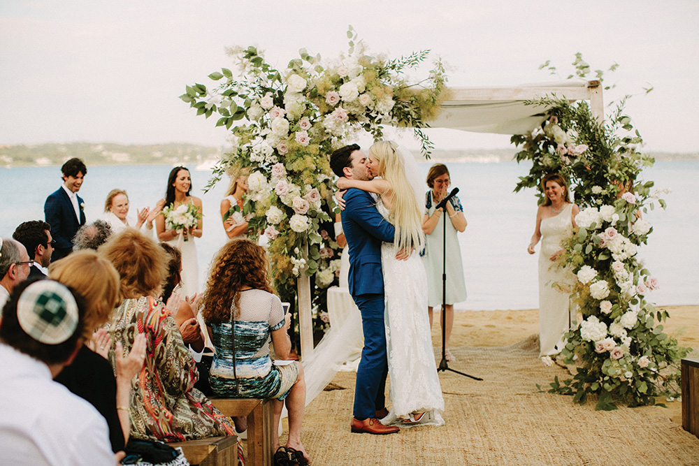 summer wedding ceremony on the beach