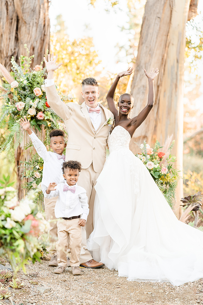 desert wedding family photo