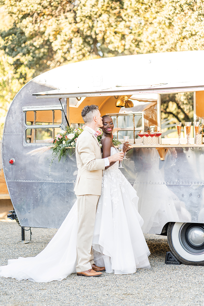 desert wedding drink cart