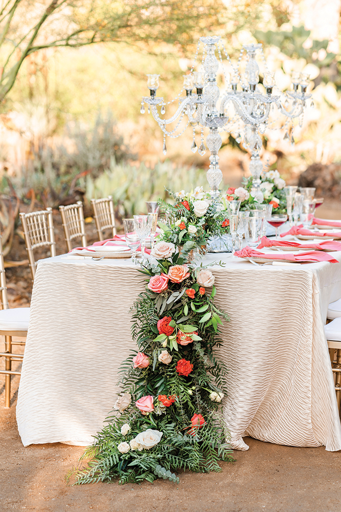 desert wedding greenery table runner