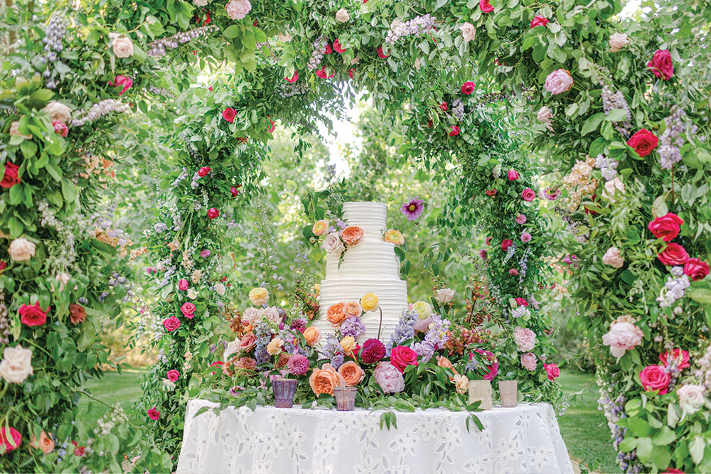 floral wedding cake