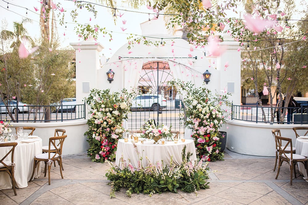 Outdoor wedding reception