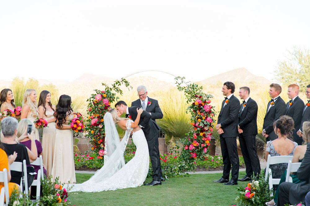 Bride and Groom Kiss