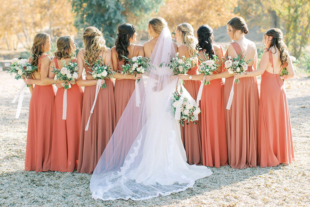 bridesmaids with bride