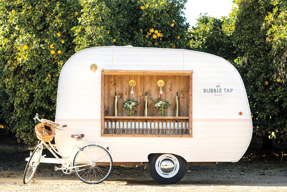 Vintage wedding camper bar