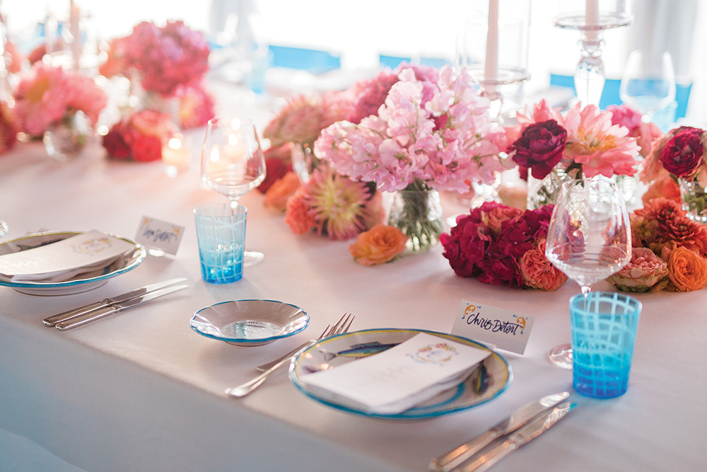 Colorful wedding centerpieces