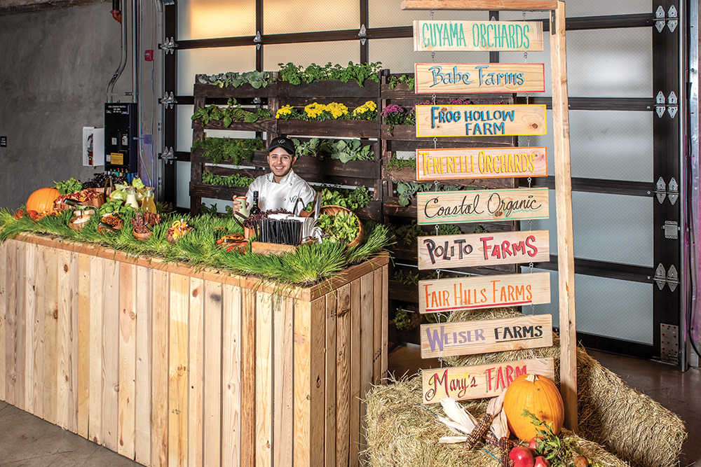 Farm stand inspired wedding bar