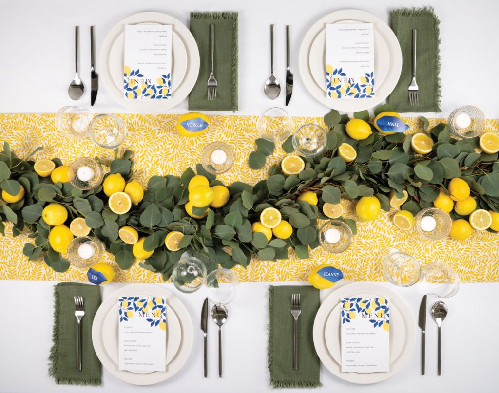 lemon wedding tablescape