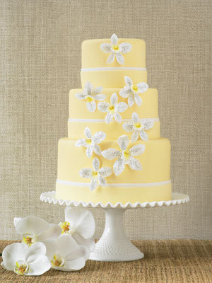 yellow wedding cake