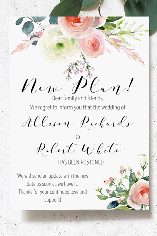 Personalised Wedding Change of Date Save The New Date Postponed Magnet COD93b 
