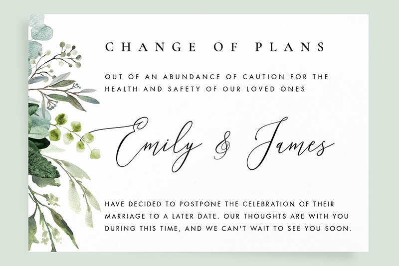 wedding change the date card