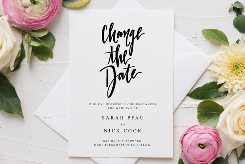 wedding change the date card