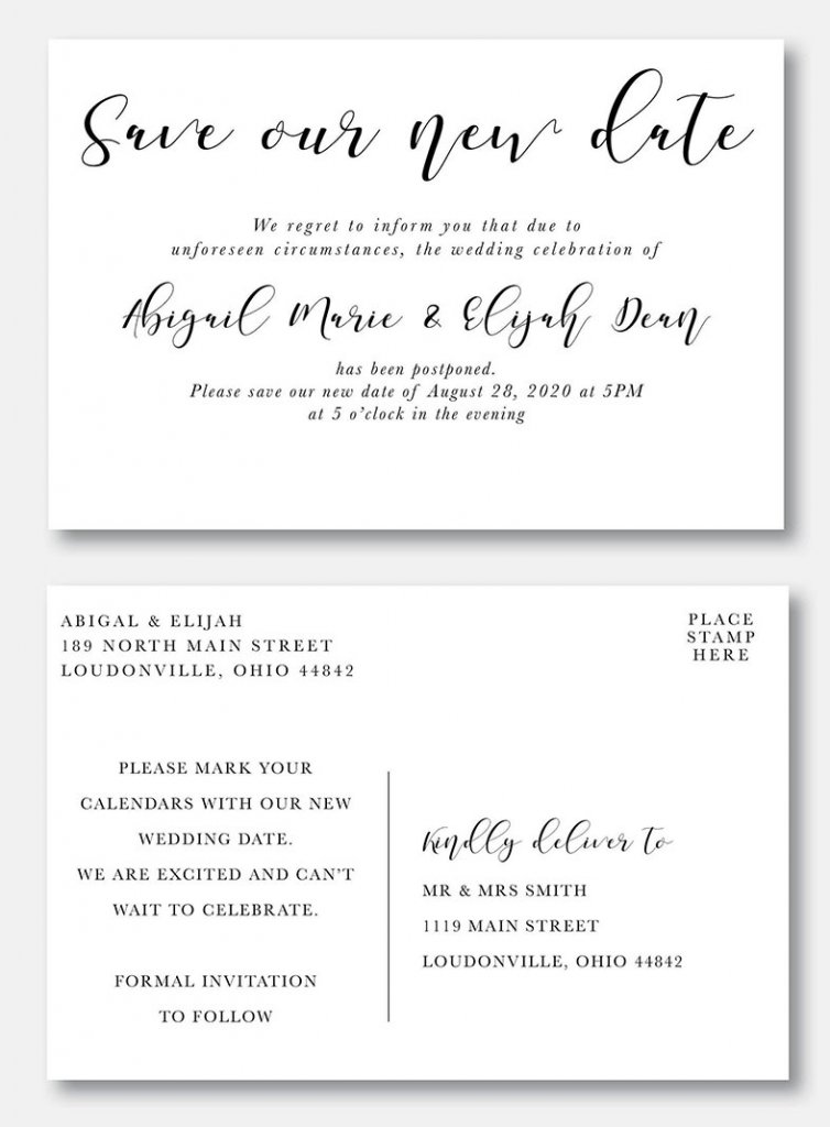 wedding change the date card