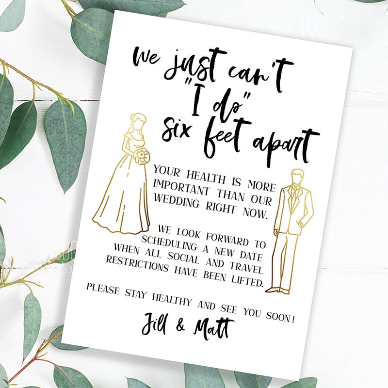 20 &quot;Change the Date&quot; Cards to Postpone Your Wedding