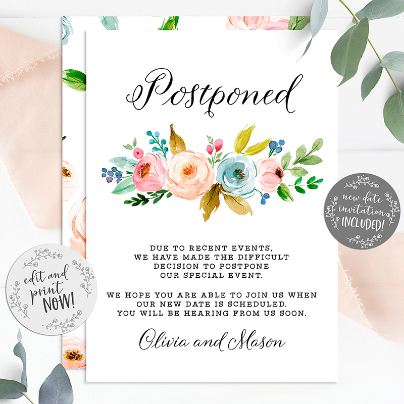 Custom Postponed Wedding Magnet Save the Date   Date Change  Pandemic Bride  Personalized  Wedding Invite  Covid  Pandemic