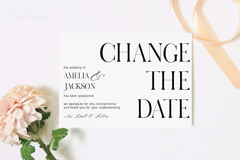 wedding change the date card