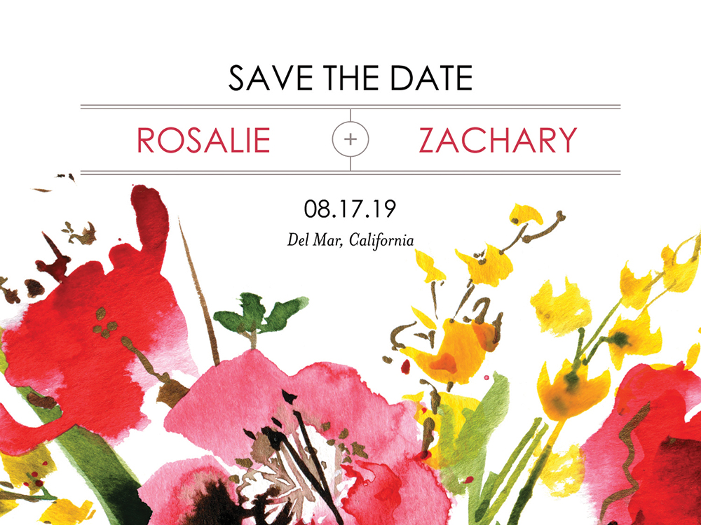 floral save the date card
