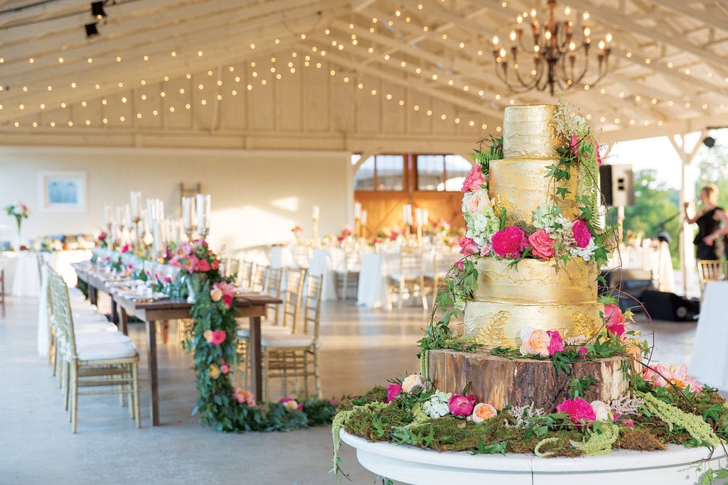 gold wedding cake