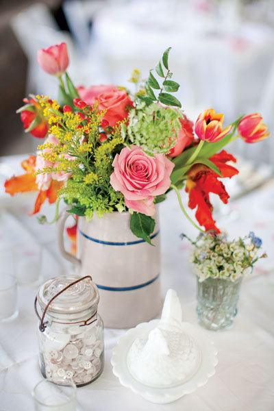 barn wedding centerpiece