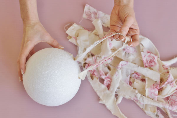 diy rustic wedding rag balls