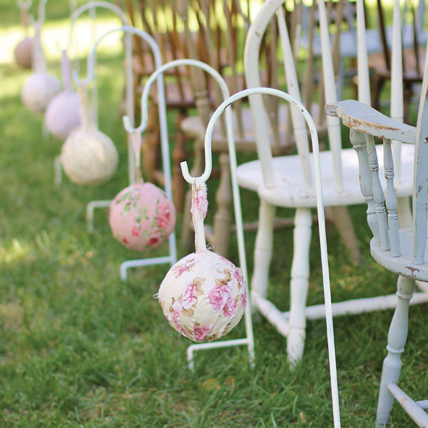 diy rustic wedding rag balls