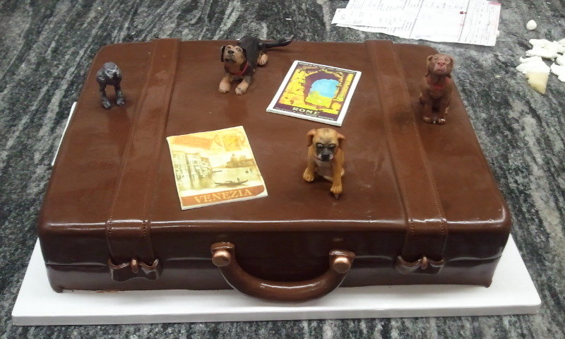 suitcase travel grooms cake