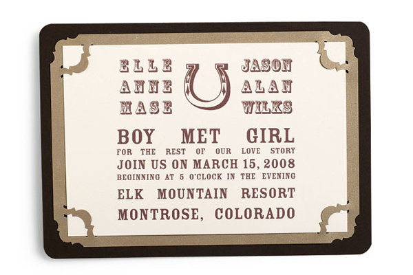 horseshoe wedding invitation