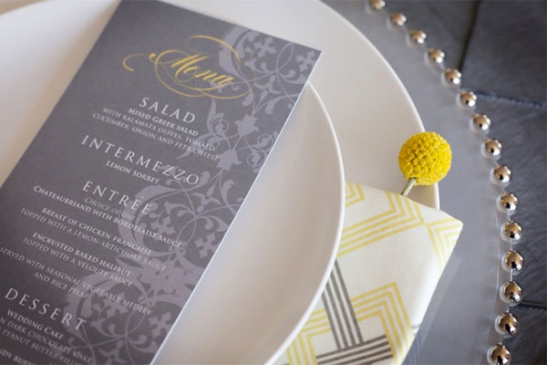 wedding menu card