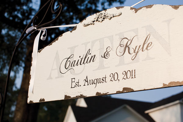 wooden wedding sign