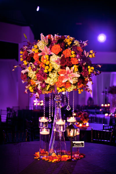 multi-color flower centerpiece