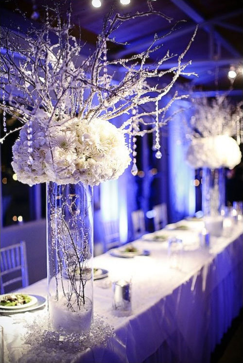 frosty winter centerpiece 