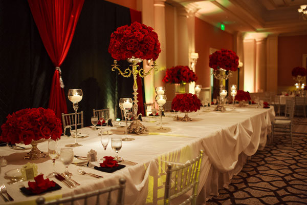 red rose centerpiece