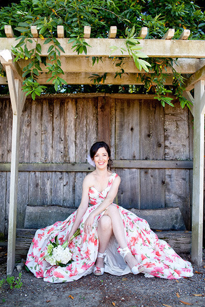 printed bridesmaid dress