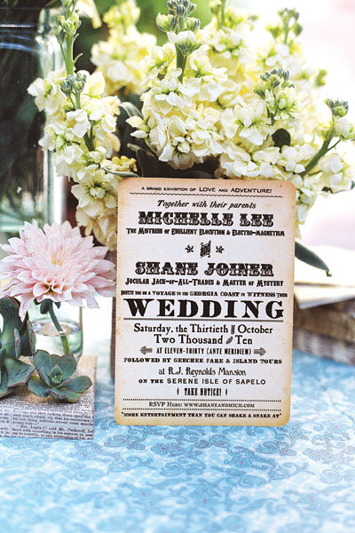 vintage wedding invitation