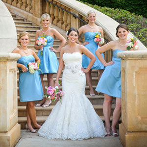 blue bridesmaids dresses