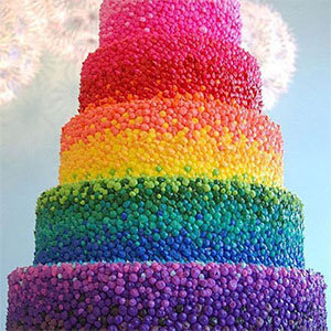 rainbow wedding cake