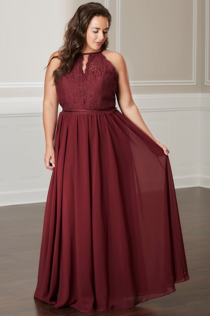 plus size wine red bridesmaid dresses