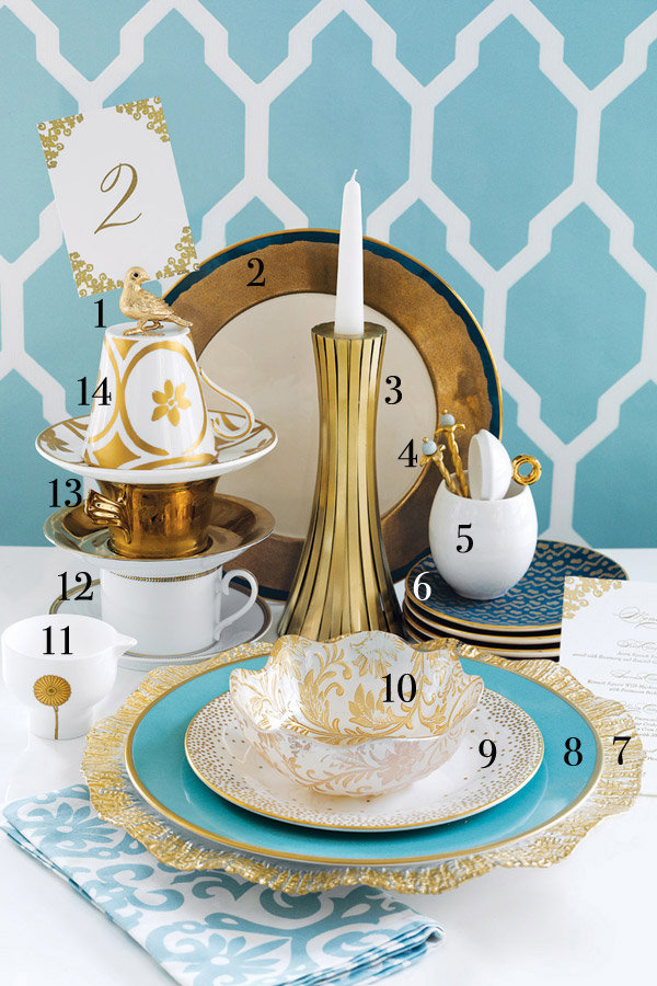 gold tableware