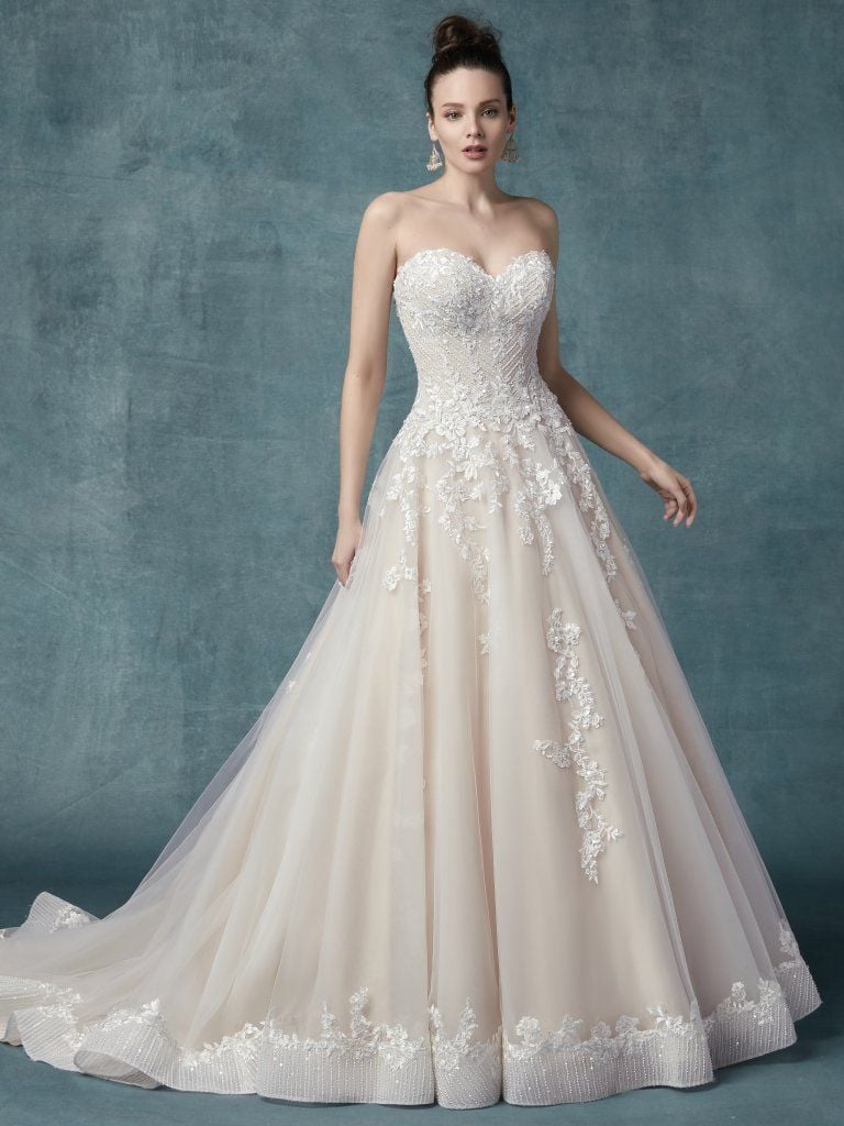 fitted ball gown wedding dress