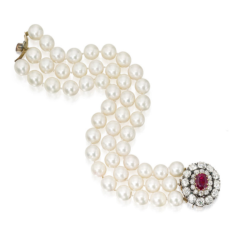 sothebys magnificent jewels collection ruby and pearl bracelet