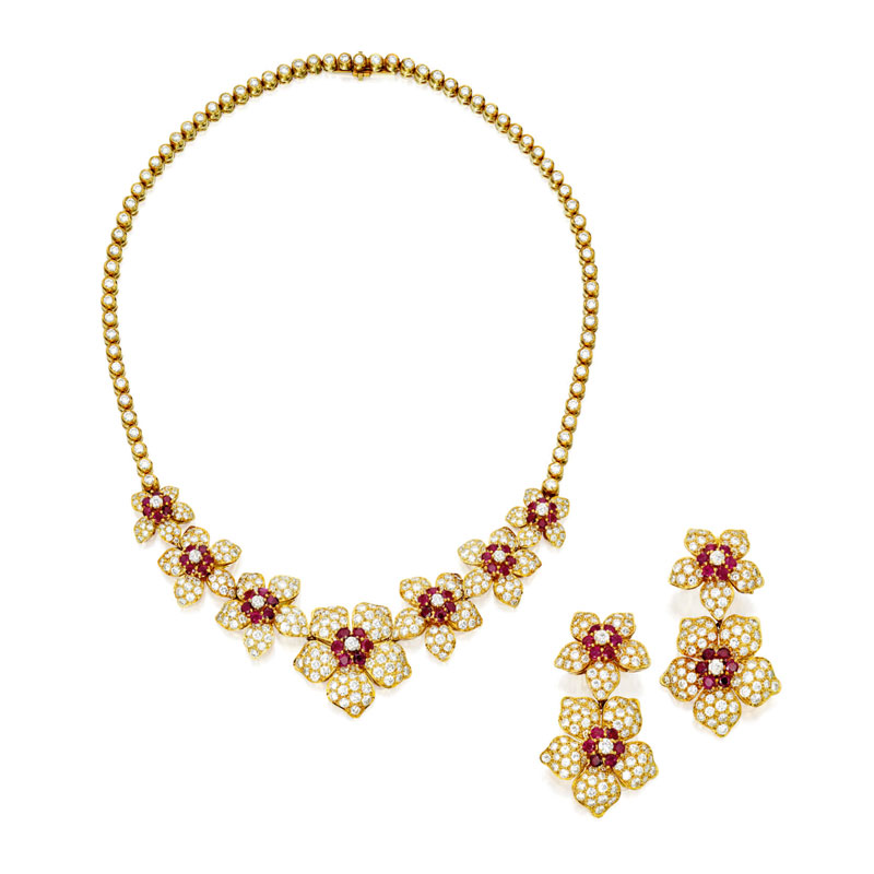 sothebys magnificent jewels collection ruby necklace and earrings